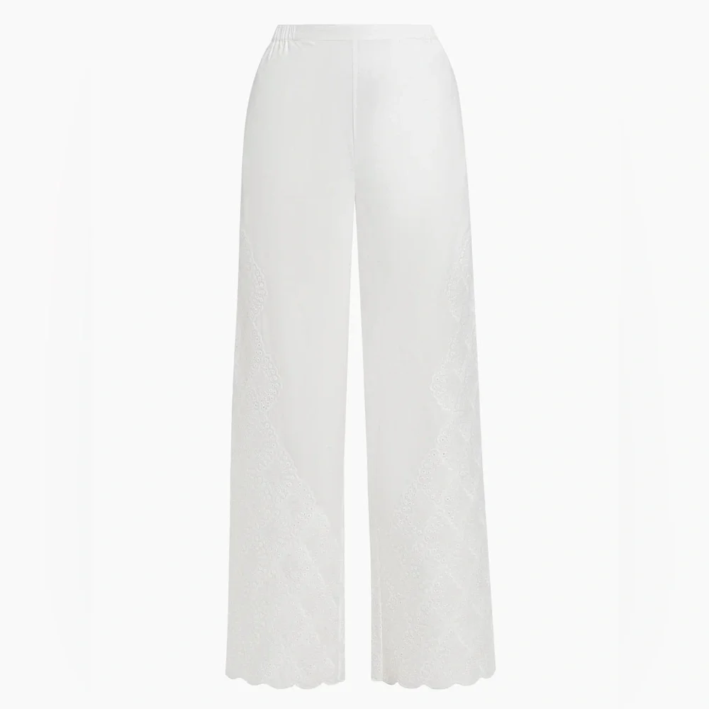 LOULOU STUDIO NWT Dulche Broderie Anglaise Pants M Medium - Picture 3 of 11